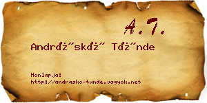 Andráskó Tünde névjegykártya