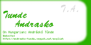 tunde andrasko business card