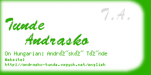 tunde andrasko business card